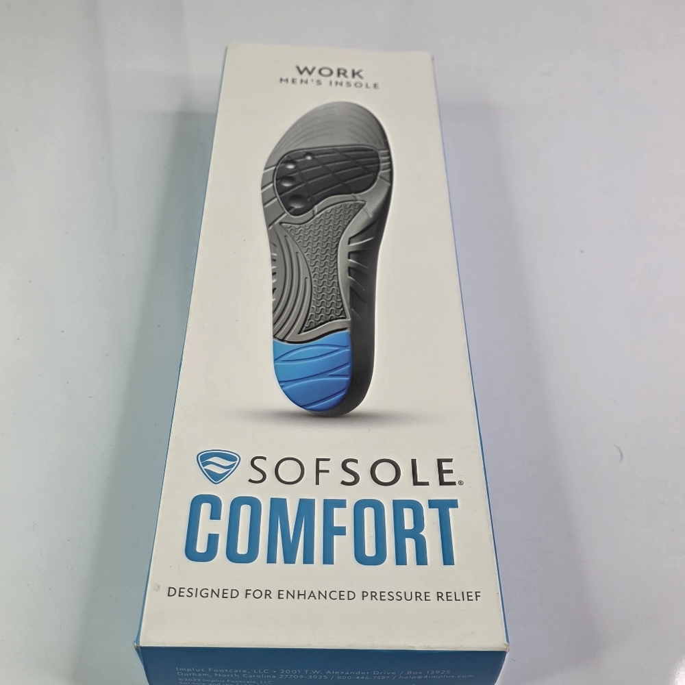 Sof Sole Full Length Work Shoe Insoles - Men's 8-13. New.